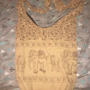 Large boho style bag. Elephant print